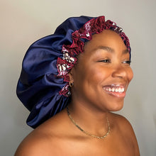 Load image into Gallery viewer, Dana Blue Satin Bonnet-  Sample Sale